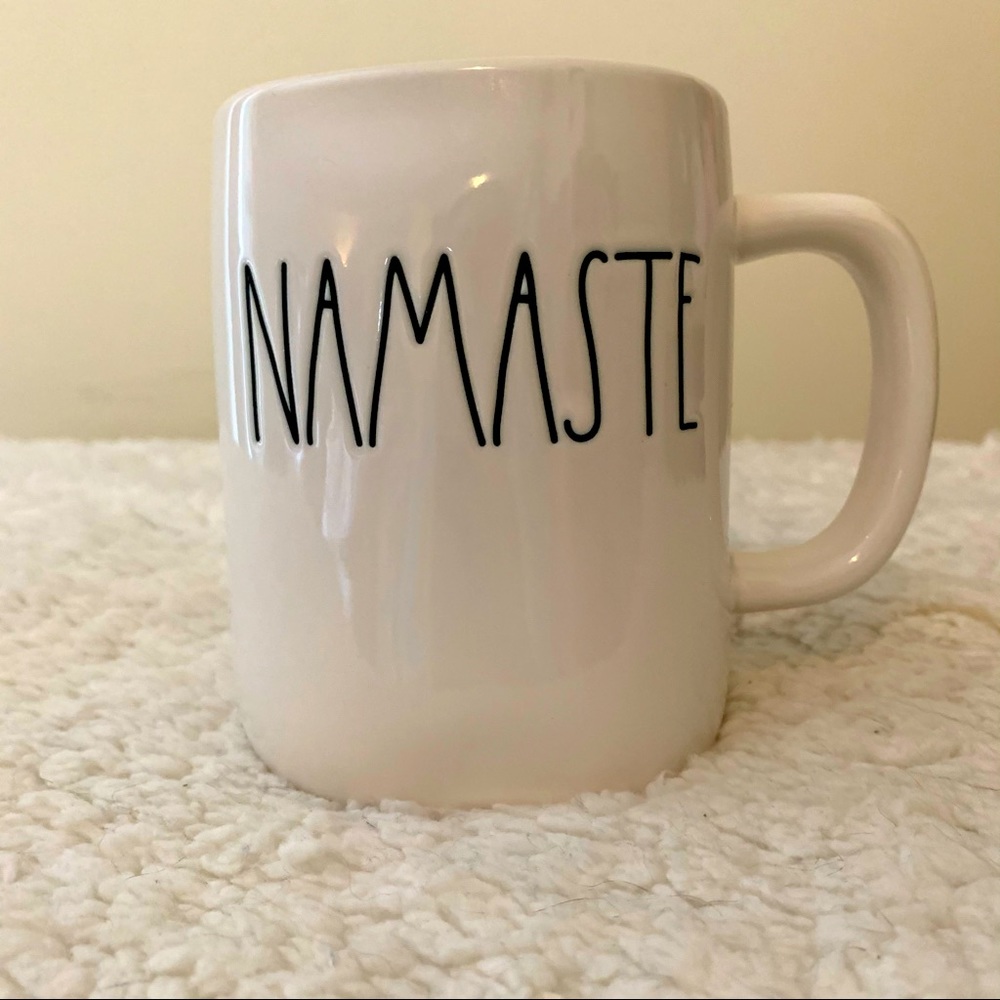 BNWT Rae Dunn White NAMASTE Mug